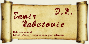 Damir Mabetović vizit kartica